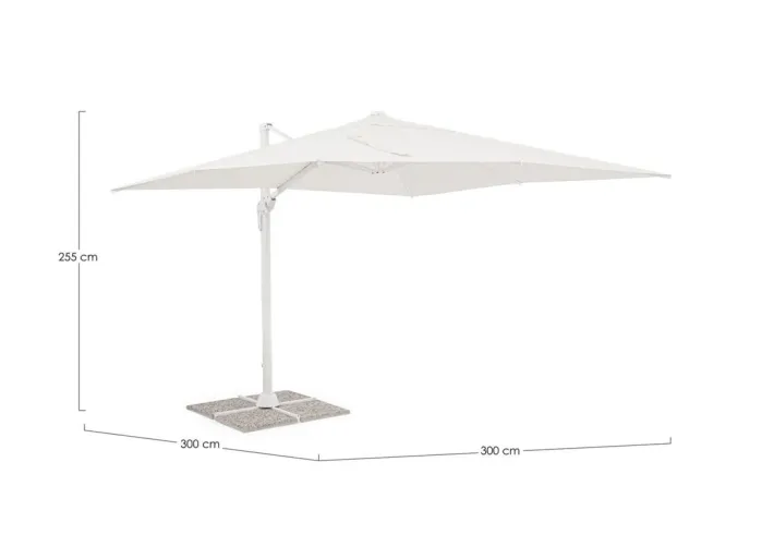 Bizzotto Ombrelloni>OMBRELLONE BRACCIO VEGA 3X3 BIANCO