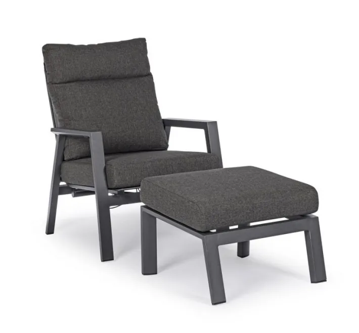 Bizzotto Pouf Da Esterno>OTTOMAN IN ALLUMINIO ANTRACITE JX55 - KLEDI