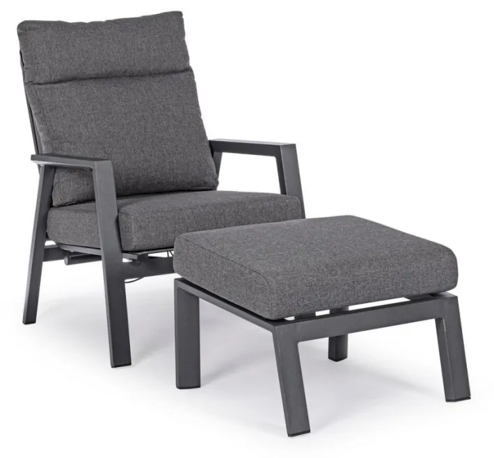 Bizzotto Pouf Da Esterno>OTTOMAN IN ALLUMINIO ANTRACITE JX55 - KLEDI