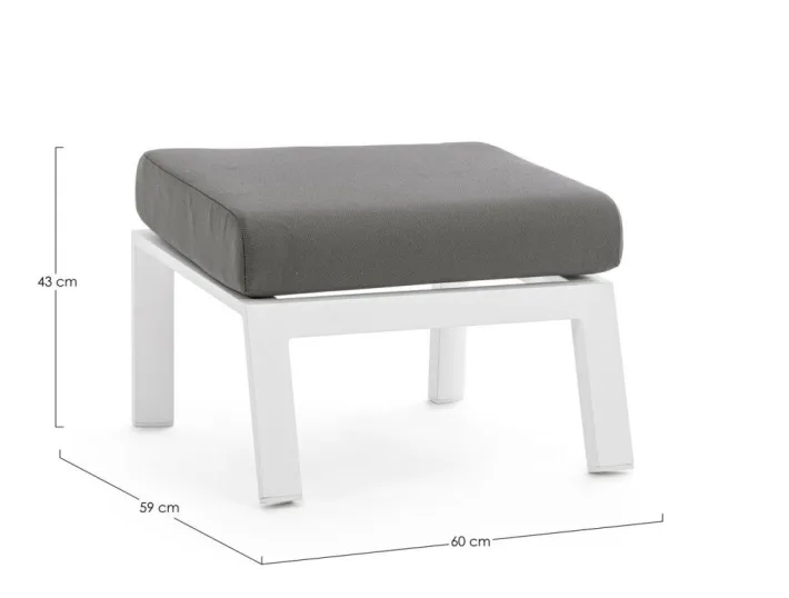 Bizzotto Pouf Da Esterno>OTTOMAN IN ALLUMINIO BIANCO JX11 - KLEDI