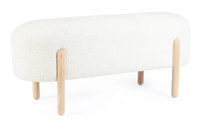 Bizzotto Panche>PANCA EFFETTO BOUCLE' BIANCO - DAYLA