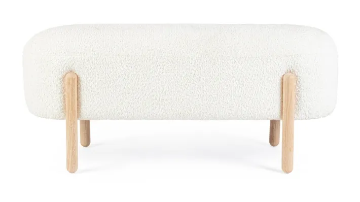 Bizzotto Panche>PANCA EFFETTO BOUCLE' BIANCO - DAYLA