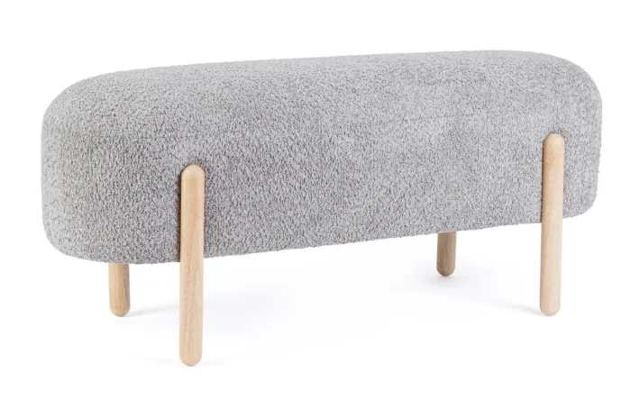 Bizzotto Panche>PANCA EFFETTO BOUCLE' GRIGIO CHIARO - DAYLA