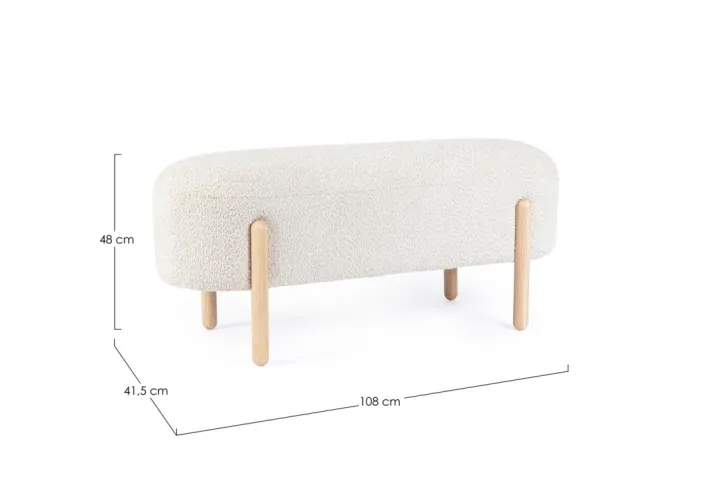 Bizzotto Panche>PANCA EFFETTO BOUCLE' NATURALE - DAYLA