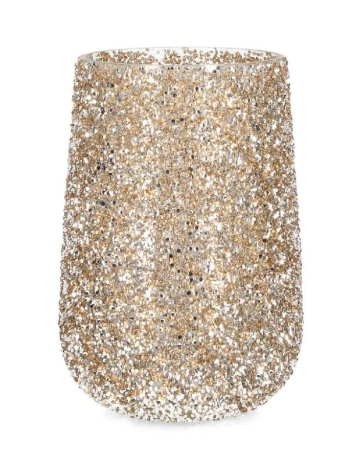 Bizzotto Vasi E Portacandele Natalizi>P.CANDELA VT BRILLANT ORO D18,5X27H