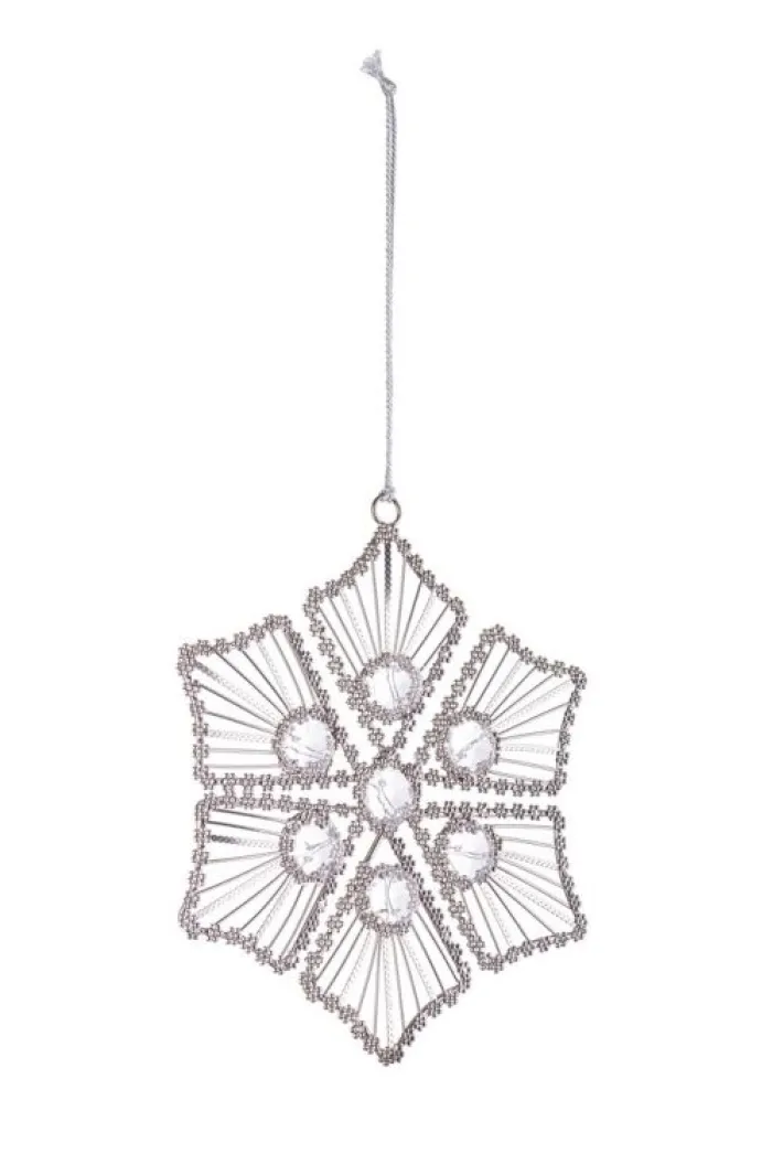 Bizzotto Pendagli>PENDAGLIO BEAD FIOCCO NEVE 6P ARG 14X14