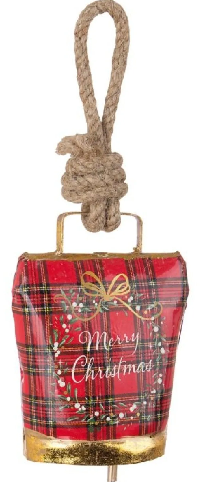 Bizzotto Pendagli>PENDAGLIO WENDI CAMPANA TARTAN MERRYXMAS