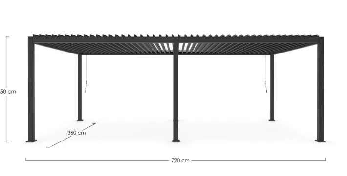 Bizzotto Pergole E Gazebo>PERGOLA OCEAN 3.6X7.2 ANTRACITE