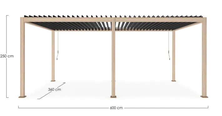 Bizzotto Pergole E Gazebo>PERGOLA OCEAN 3.6X6 NATURAL-ANTRACITE