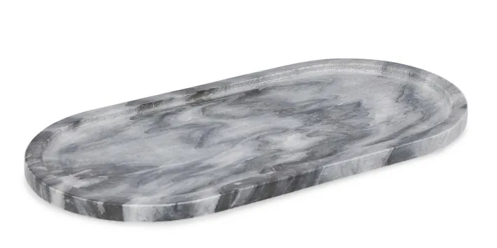 Bizzotto Vassoi E Centro Tavola>PIATTO DECORATIVO KANDY OVALE GRIG 40x20