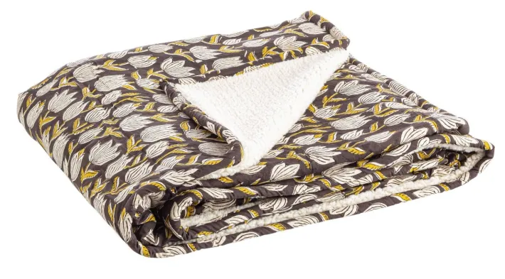 Bizzotto Coperte>PLAID CALAIS NERO C-TULIPANO 130X180