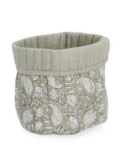 Bizzotto Accessori In Tessuto>P.OGGETTI HELOISE BIANCO-VERDE D17X18H