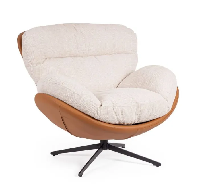 Bizzotto Poltrone E Chaise Longue>POLTRONA ADINDA GHIACCIO/CUOIO