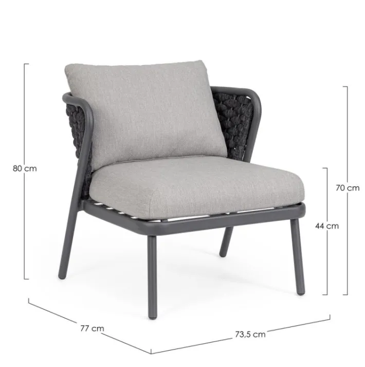 Bizzotto Poltrone>POLTRONA ANTRACITE QS22/GRAPHITE - HARLOW