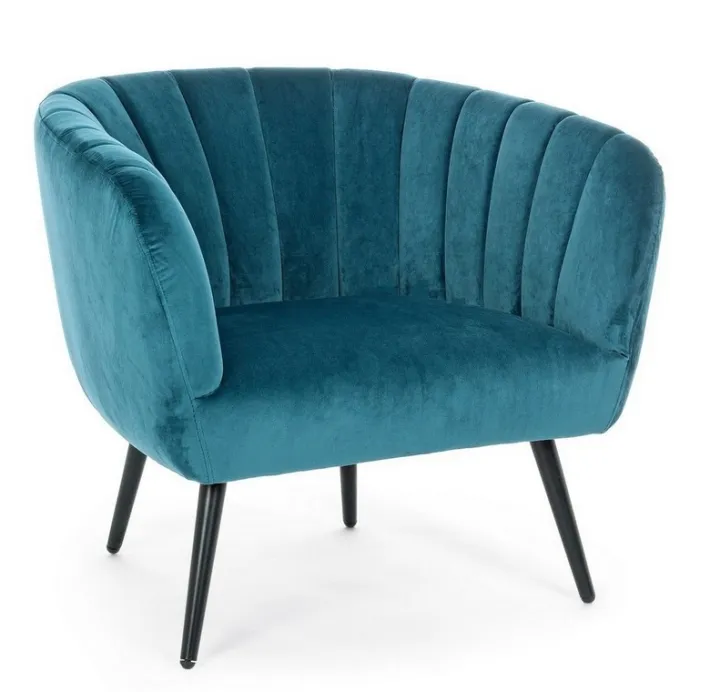 Bizzotto Poltrone E Chaise Longue>POLTRONA BLU PAVONE - AVRIL