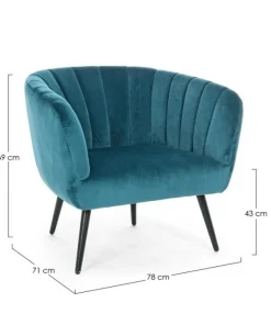 Bizzotto Poltrone E Chaise Longue>POLTRONA BLU PAVONE - AVRIL