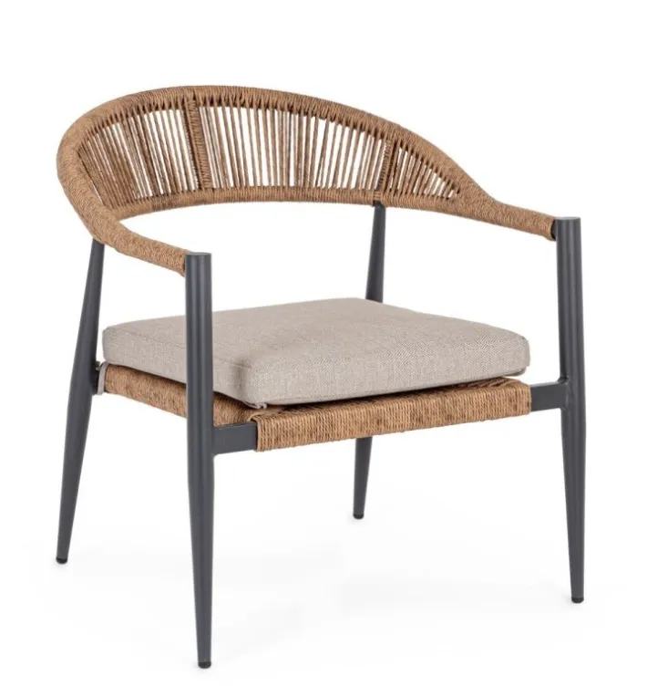 Bizzotto Poltrone>POLTRONA C-BR C-C JANDIA ANTRAC/NATURAL