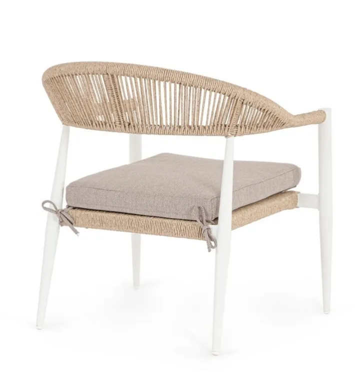 Bizzotto Poltrone>POLTRONA C-BR C-C JANDIA BIANCO/BEIGE