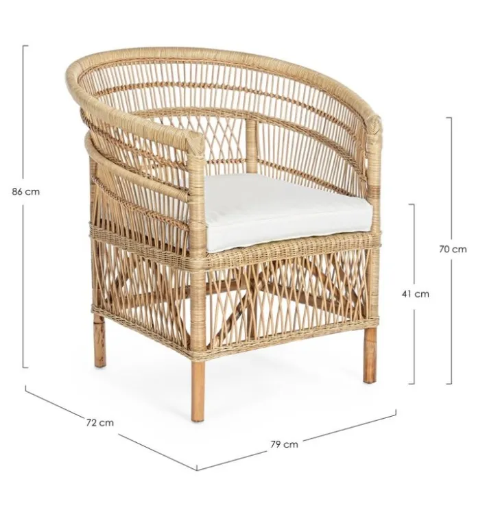 Bizzotto Poltrone E Chaise Longue>POLTRONA CON CUSCINO IN FIBRE NATURALI - JOSEFINA