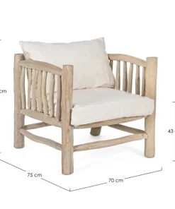 Bizzotto Poltrone E Chaise Longue>POLTRONA CON CUSCINO IN TEAK - SAHEL