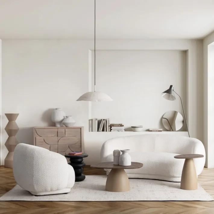 Bizzotto Poltrone E Chaise Longue>POLTRONA EFFETTO BOUCLE' BIANCO - TECLA