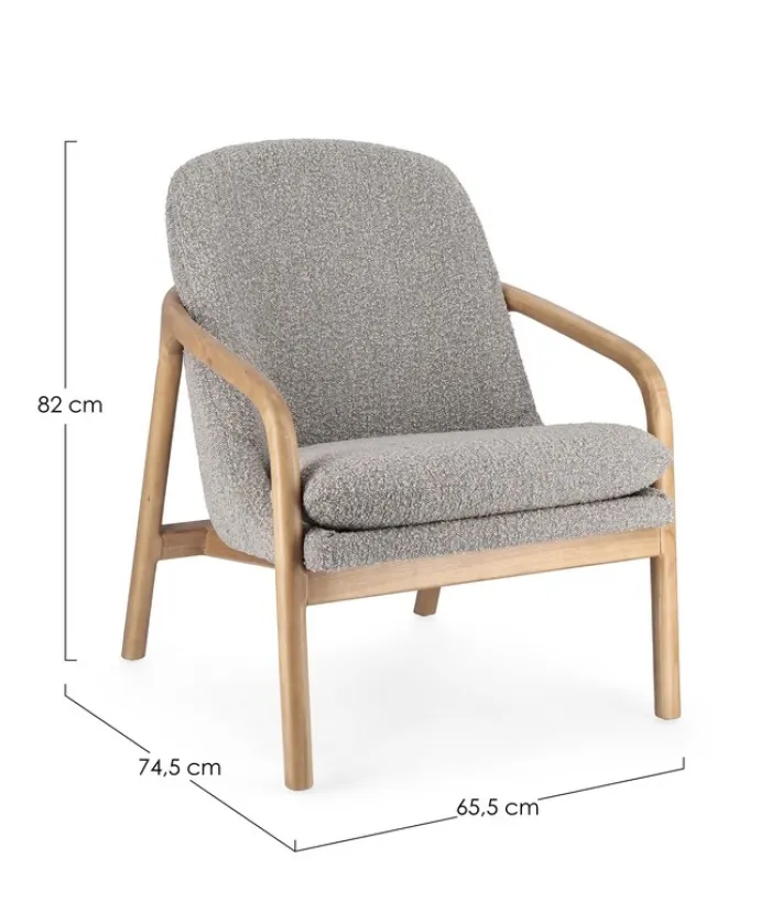 Bizzotto Poltrone E Chaise Longue>POLTRONA EFFETTO BOUCLE' STONE - ELAIDE