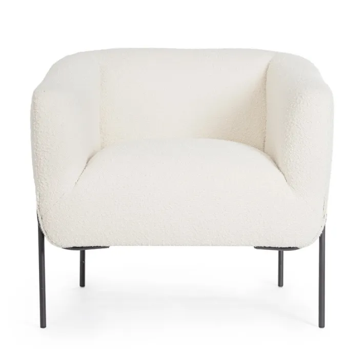 Bizzotto Poltrone E Chaise Longue>POLTRONA EFFETTO BOUCLE' BIANCO - CLAUDINE