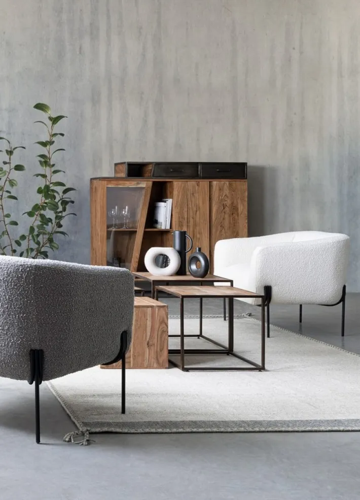 Bizzotto Poltrone E Chaise Longue>POLTRONA EFFETTO BOUCLE' BIANCO - CLAUDINE