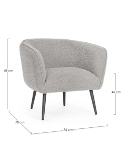 Bizzotto Poltrone E Chaise Longue>POLTRONA EFFETTO BOUCLE' GRIGIO - AVRIL