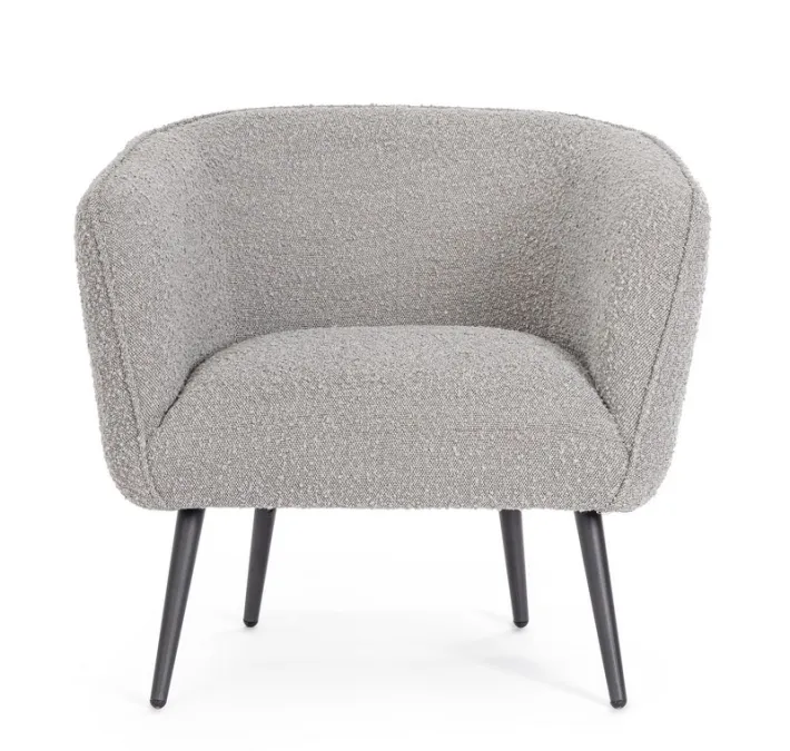 Bizzotto Poltrone E Chaise Longue>POLTRONA EFFETTO BOUCLE' GRIGIO - AVRIL
