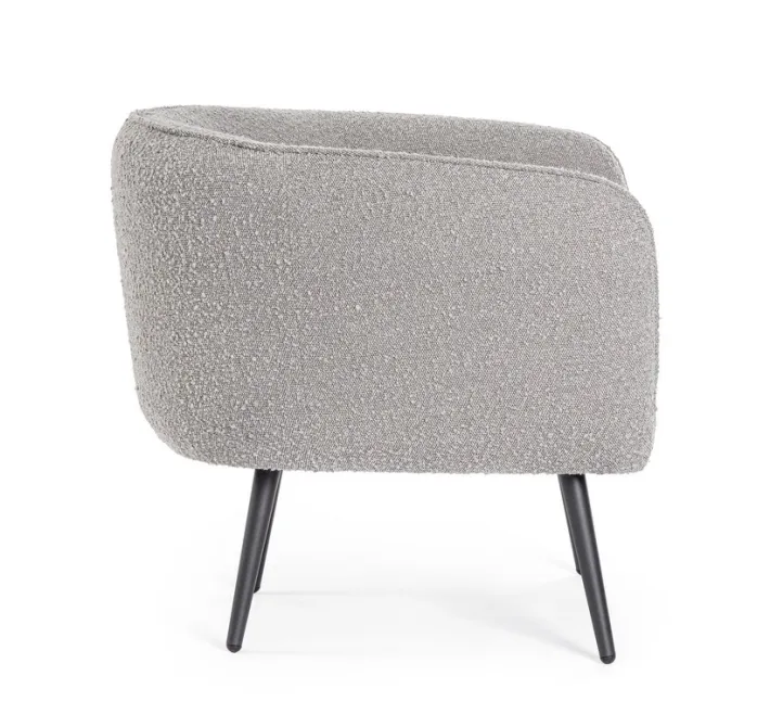Bizzotto Poltrone E Chaise Longue>POLTRONA EFFETTO BOUCLE' GRIGIO - AVRIL
