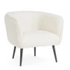 Bizzotto Poltrone E Chaise Longue>POLTRONA EFFETTO BOUCLE' BIANCO - AVRIL