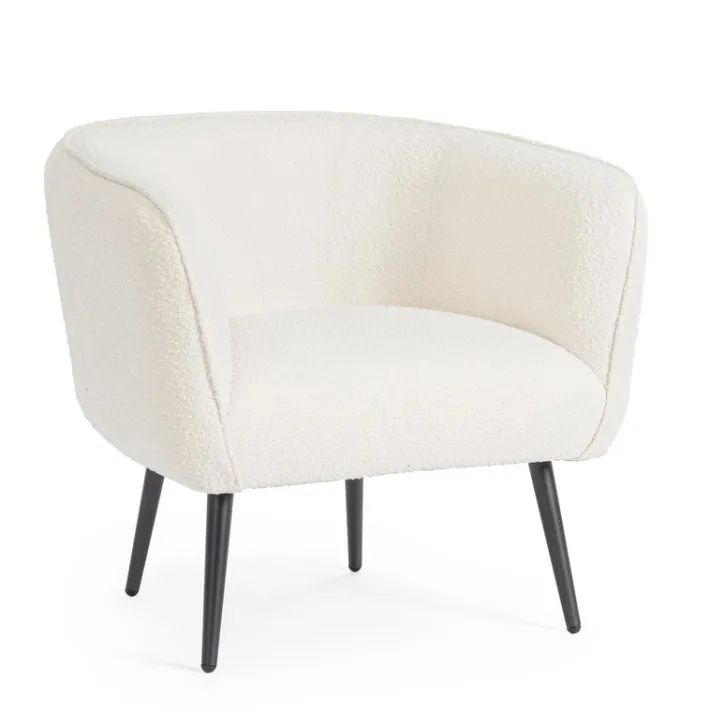 Bizzotto Poltrone E Chaise Longue>POLTRONA EFFETTO BOUCLE' BIANCO - AVRIL