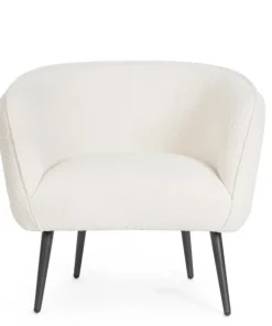 Bizzotto Poltrone E Chaise Longue>POLTRONA EFFETTO BOUCLE' BIANCO - AVRIL