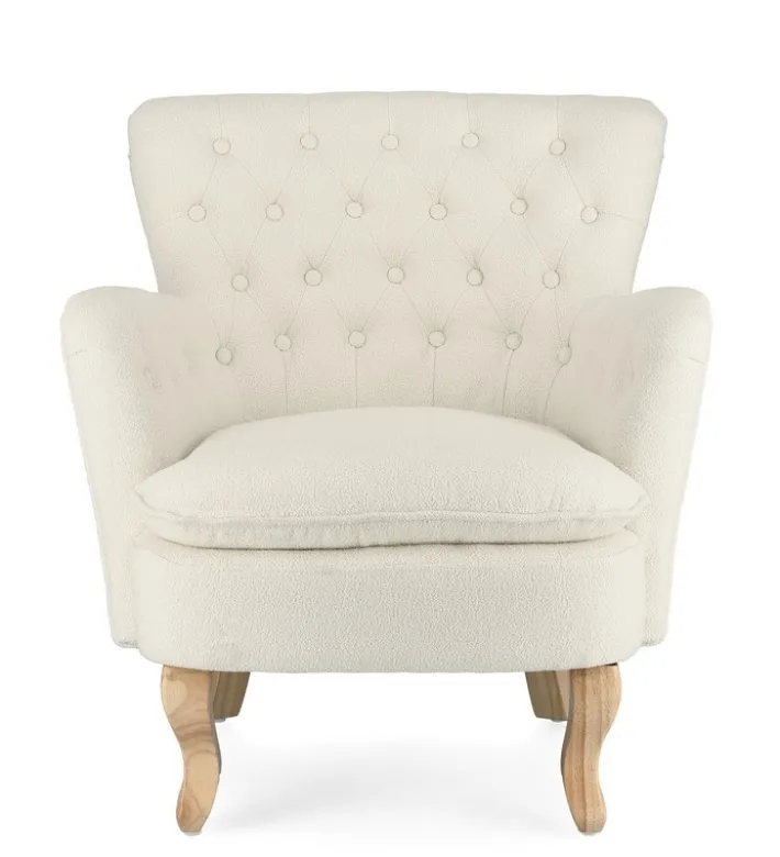 Bizzotto Poltrone E Chaise Longue>POLTRONA EFFETTO BOUCLE' PANNA - ORLINS