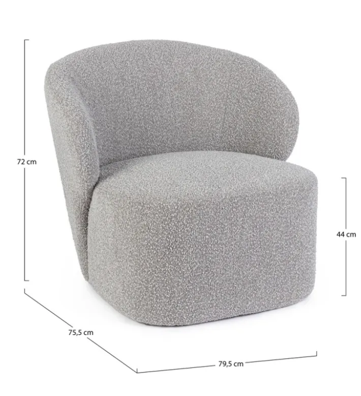 Bizzotto Poltrone E Chaise Longue>POLTRONA EFFETTO BUCLE' GRIGIO - BABILA