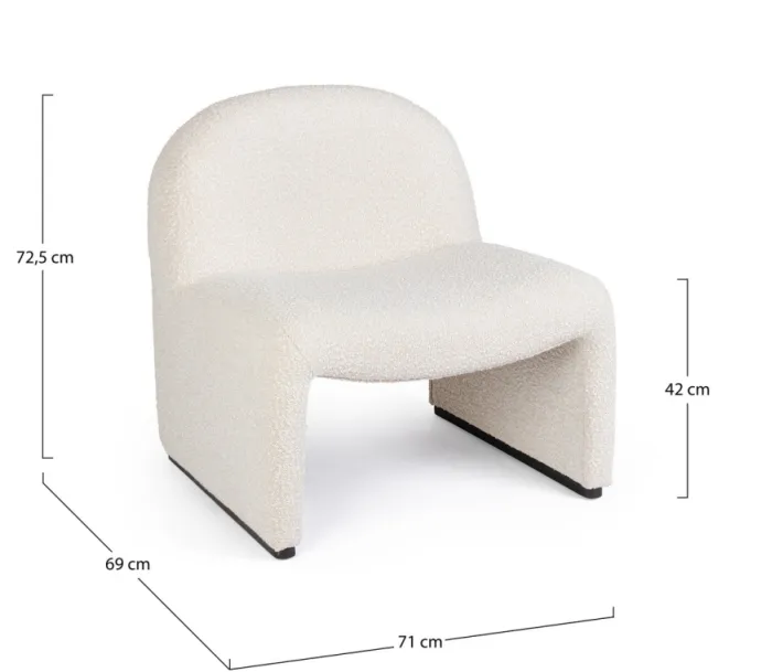 Bizzotto Poltrone E Chaise Longue>POLTRONA EFFETTO BUCLE' NATURALE - BASSILLA