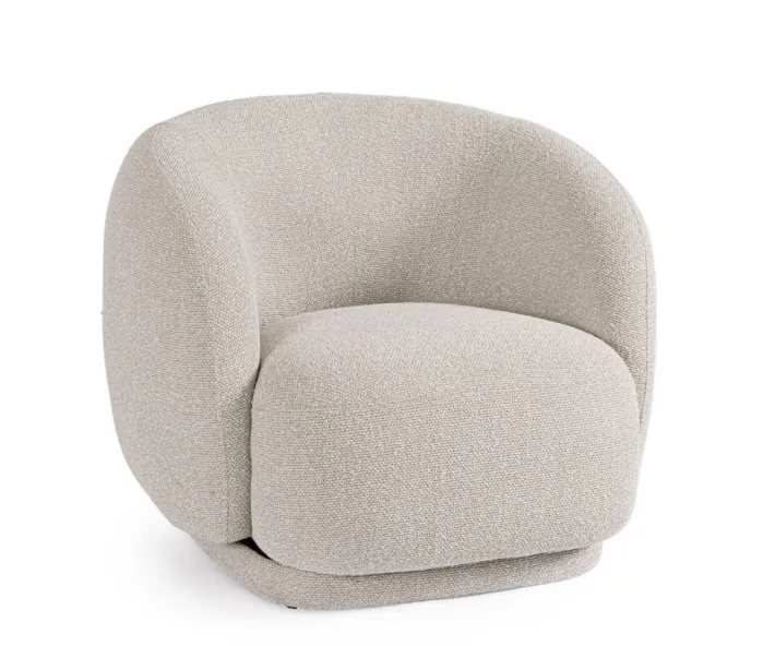 Bizzotto Poltrone E Chaise Longue>POLTRONA GIREVOLE BRITTANY NATURALE