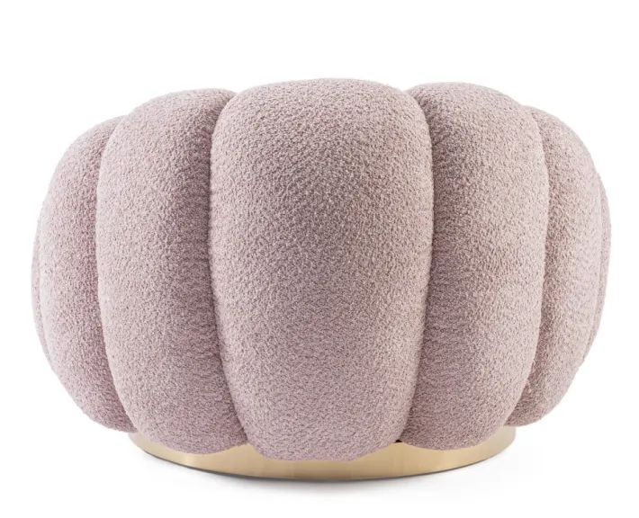 Bizzotto Poltrone E Chaise Longue>POLTRONA GIREVOLE EFFETTO BOUCLE' ROSA ANTICO - FLOREL