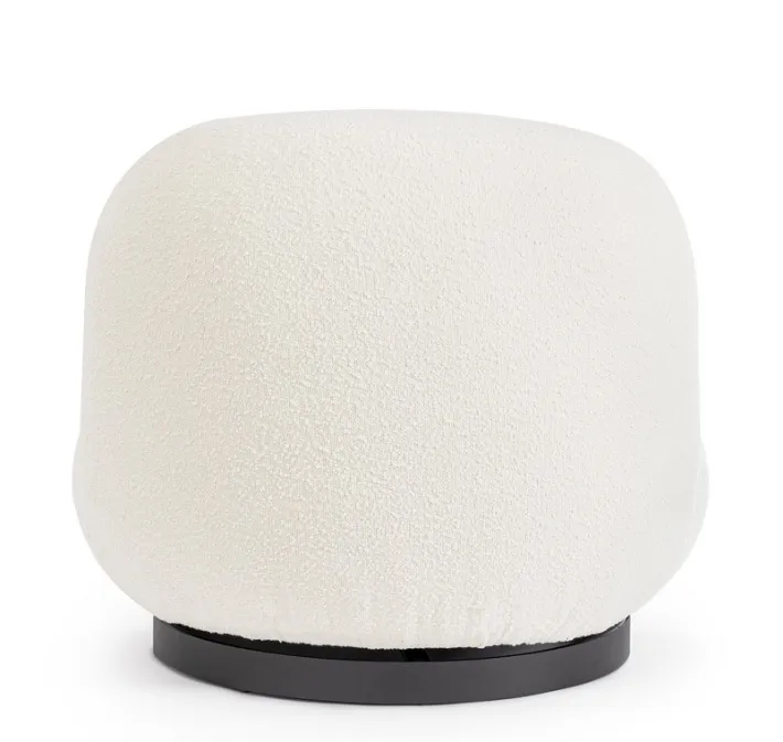 Bizzotto Poltrone E Chaise Longue>POLTRONA GIREVOLE EFFETTO BOUCLE' BIANCO - MARGOT