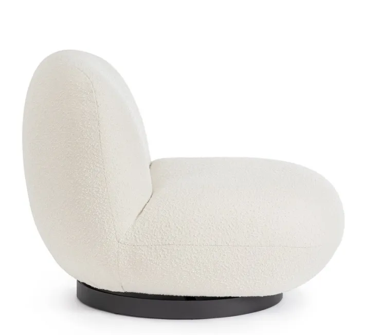Bizzotto Poltrone E Chaise Longue>POLTRONA GIREVOLE EFFETTO BOUCLE' BIANCO - MARGOT