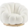 Bizzotto Poltrone E Chaise Longue>POLTRONA GIREVOLE EFFETTO BOUCLE' BIANCO - FLOREL