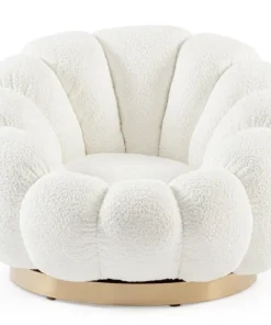 Bizzotto Poltrone E Chaise Longue>POLTRONA GIREVOLE EFFETTO BOUCLE' BIANCO - FLOREL