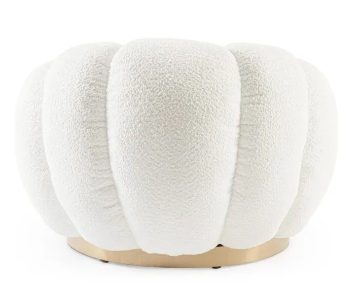 Bizzotto Poltrone E Chaise Longue>POLTRONA GIREVOLE EFFETTO BOUCLE' BIANCO - FLOREL