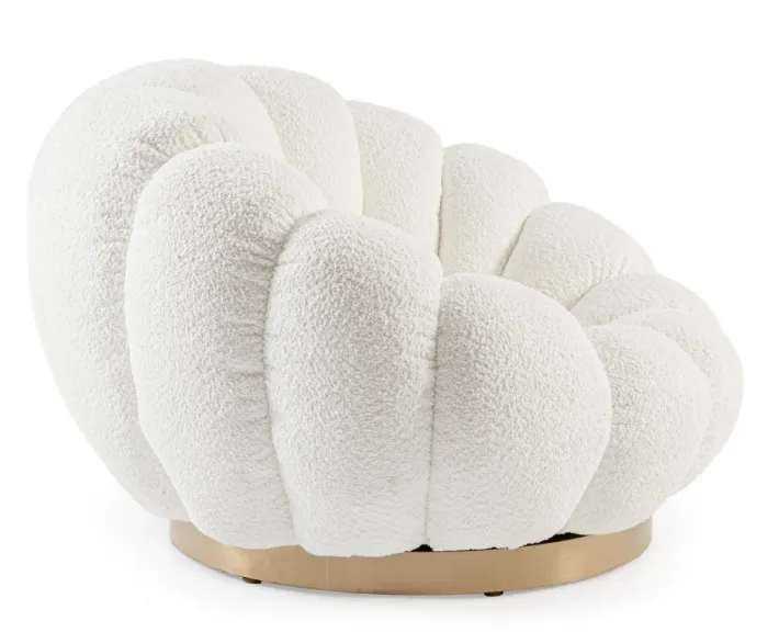 Bizzotto Poltrone E Chaise Longue>POLTRONA GIREVOLE EFFETTO BOUCLE' BIANCO - FLOREL