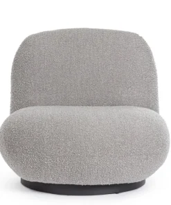 Bizzotto Poltrone E Chaise Longue>POLTRONA GIREVOLE EFFETTO BOUCLE' GRIGIO - MARGOT