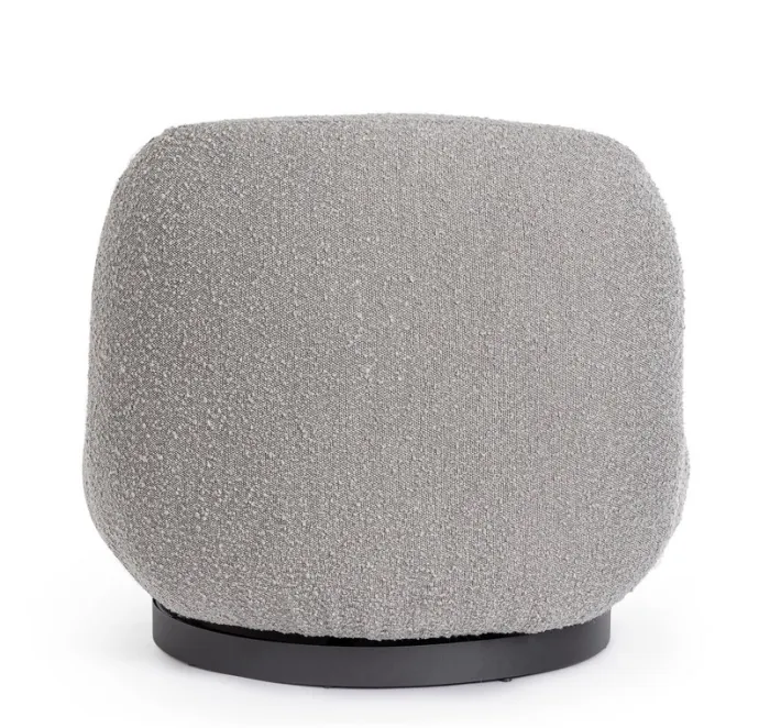 Bizzotto Poltrone E Chaise Longue>POLTRONA GIREVOLE EFFETTO BOUCLE' GRIGIO - MARGOT