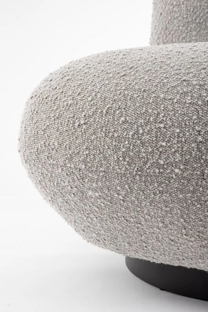 Bizzotto Poltrone E Chaise Longue>POLTRONA GIREVOLE EFFETTO BOUCLE' GRIGIO - MARGOT