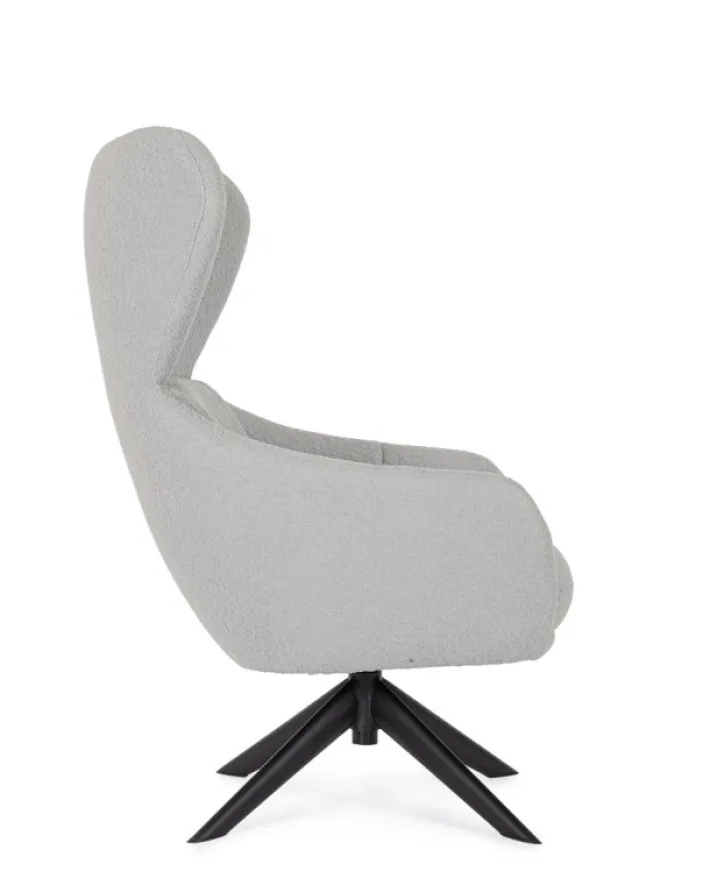 Bizzotto Poltrone E Chaise Longue>POLTRONA GIREVOLE HAILEY GRIGIO