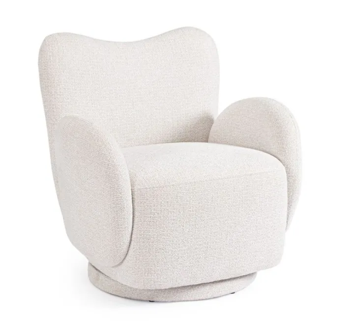 Bizzotto Poltrone E Chaise Longue>POLTRONA GIREVOLE HARPER BIANCO